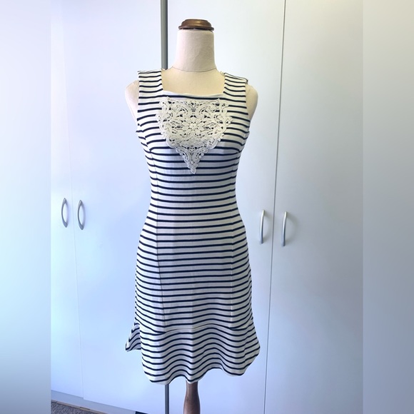 Esprit Dresses & Skirts - Esprit- 100% Cotton embroidered stripes dress